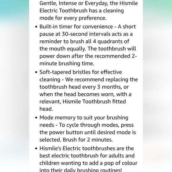 Hismile Rechargable Electric Toothbrush- Pink - Picture 8 of 9